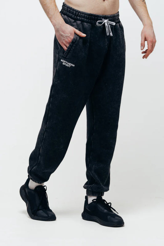 NORTHERN SPIRIT - Jogger Homme "Cozy" Washed Black