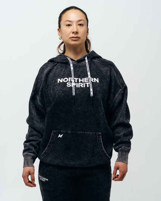 NORTHERN SPIRIT - Hoodie Oversized Unisexe "Cozy" Washed Black