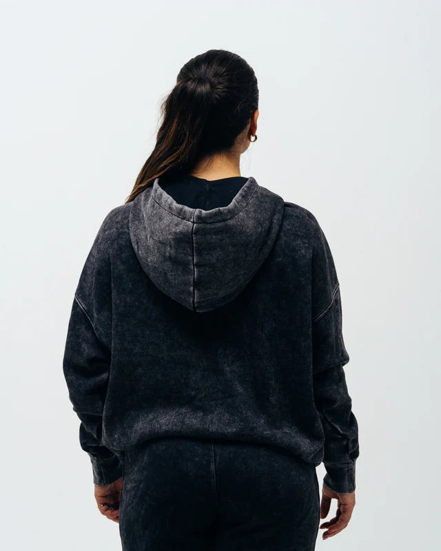 NORTHERN SPIRIT - Hoodie Oversized Unisexe "Cozy" Washed Black