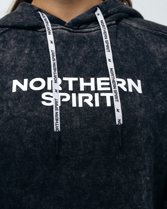 NORTHERN SPIRIT - Hoodie Oversized Unisexe "Cozy" Washed Black