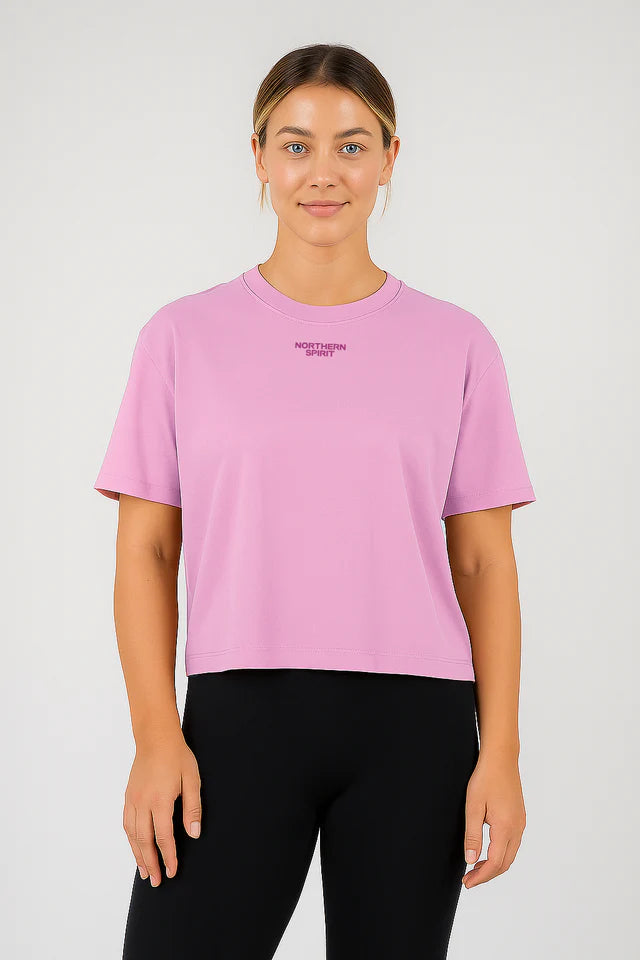 NORTHERN SPIRIT - Crop Oversized "Skull" Lavender Rose