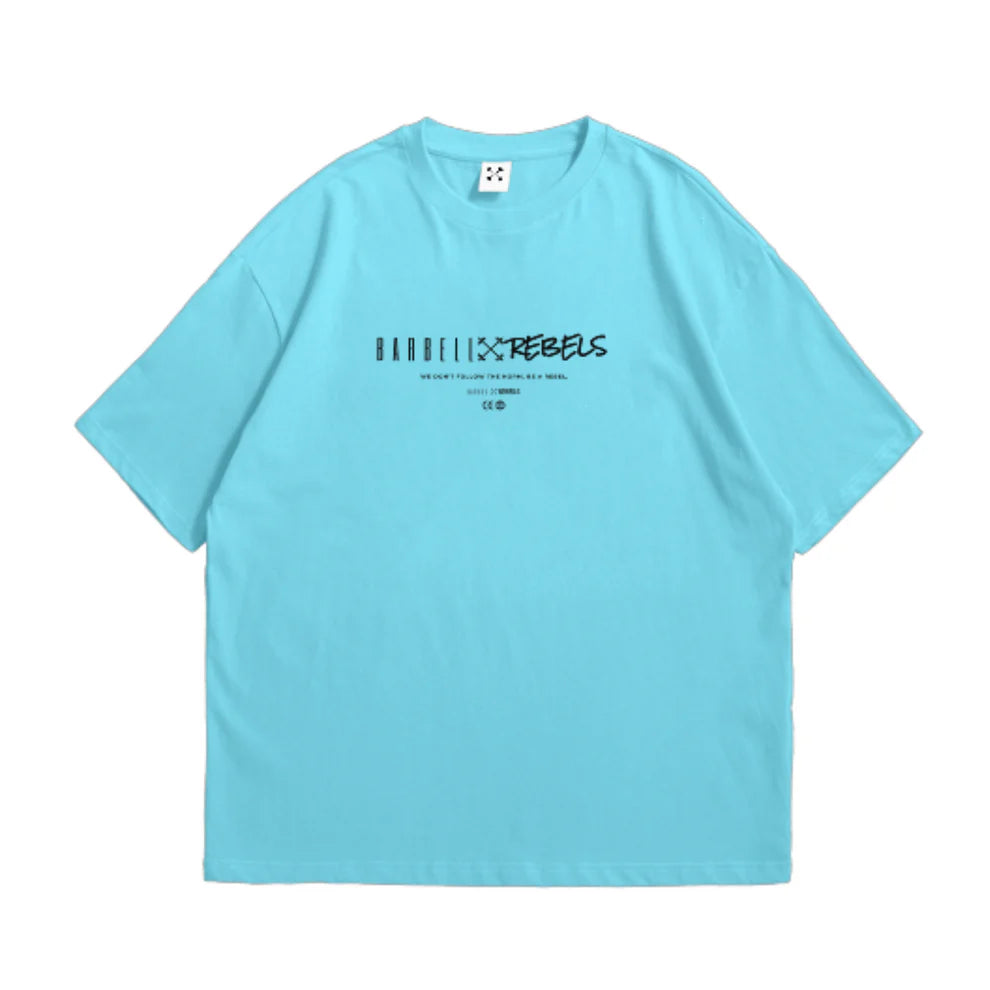 BARBELL REBELS - Oversized “ACID” T-shirt Baby Blue