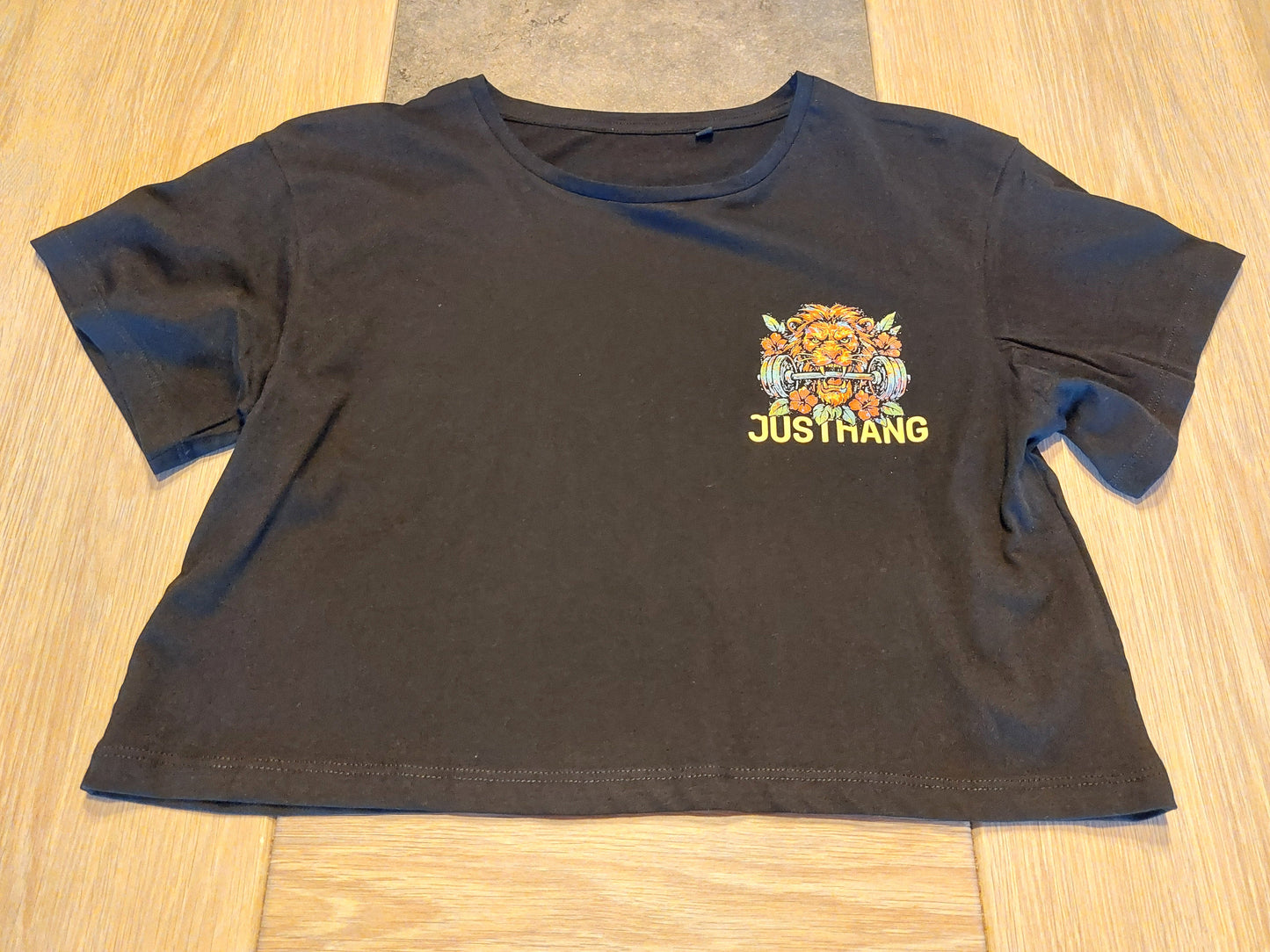 JUST HANG - “Barbell Lion” Crop Top