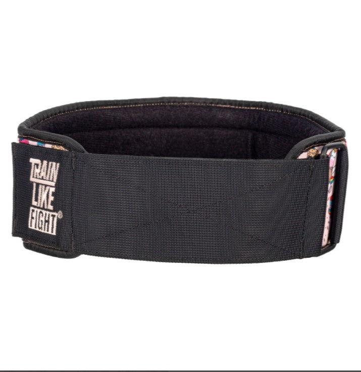 TRAIN LIKE FIGHT -Ceinture d'haltérophilie HR - Rainbow Cookie Attitude Soft Pink Edition