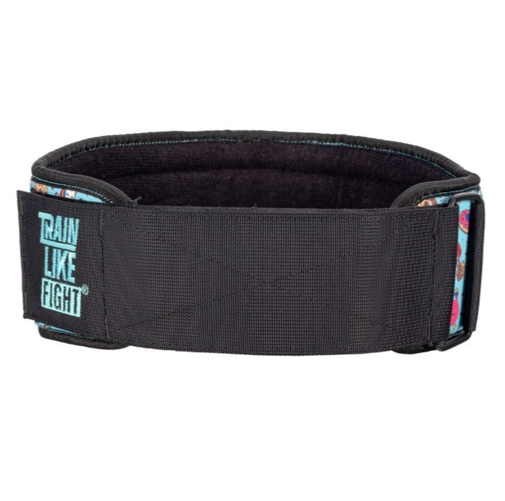 TRAIN LIKE FIGHT -Ceinture d'haltérophilie HR - Rainbow Cookie Attitude Soft Blue Edition