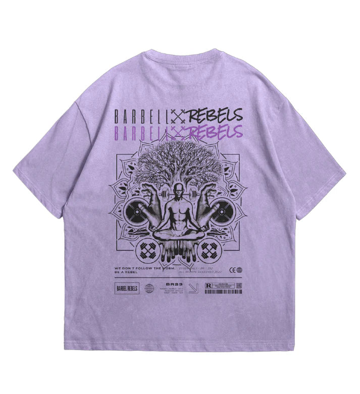 BARBELL REBELS - T-shirt Oversized "ACID" Purple