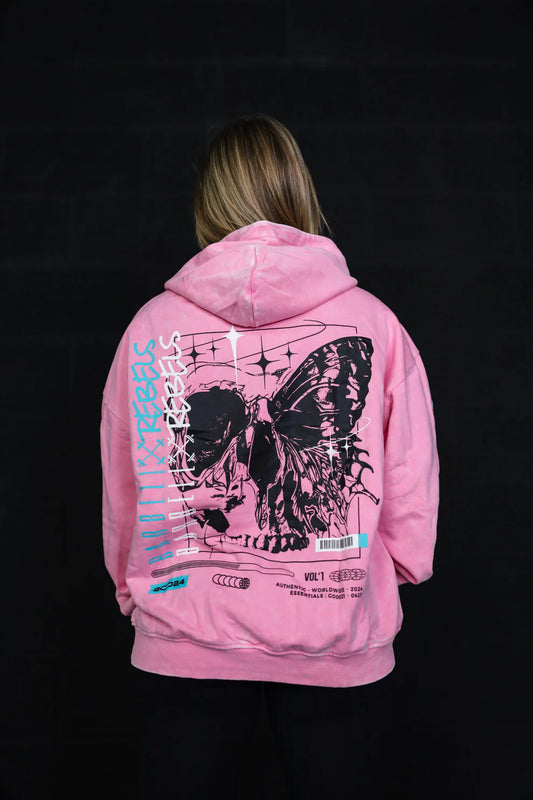 BARBELL REBELS - Hoodie Oversized "ACID" Pink