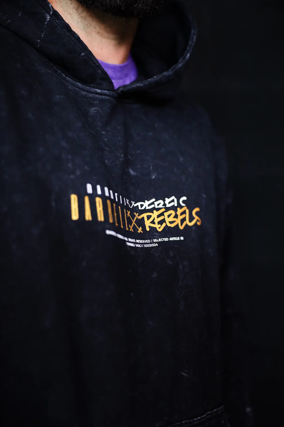 BARBELL REBELS - Hoodie Oversized "ACID" Black