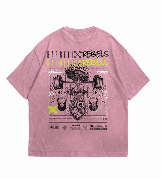 BARBELL REBELS - T-shirt Oversized "ACID" Pink