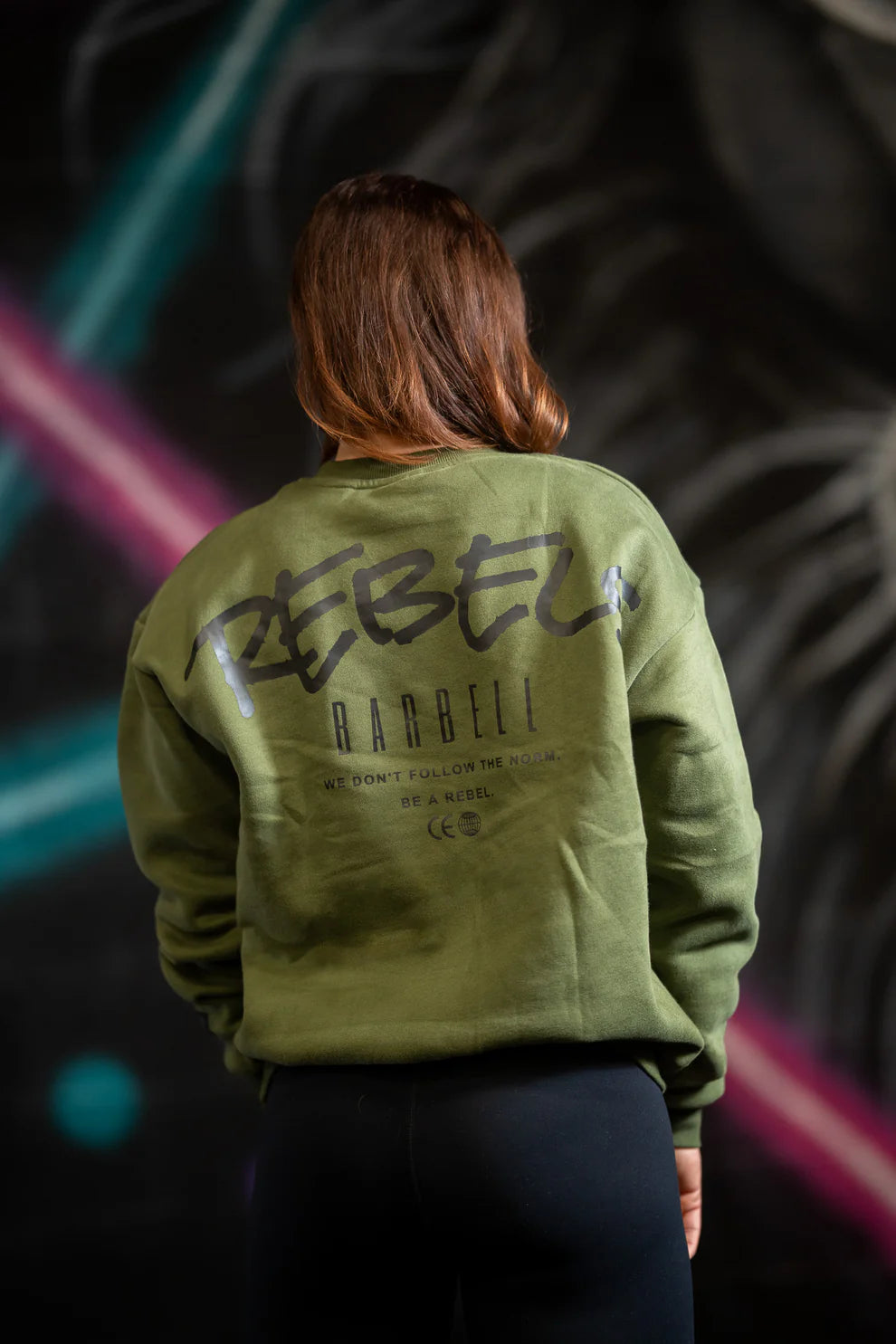 BARBELL REBELS - Oversized Sweater "Lounge" Army Green