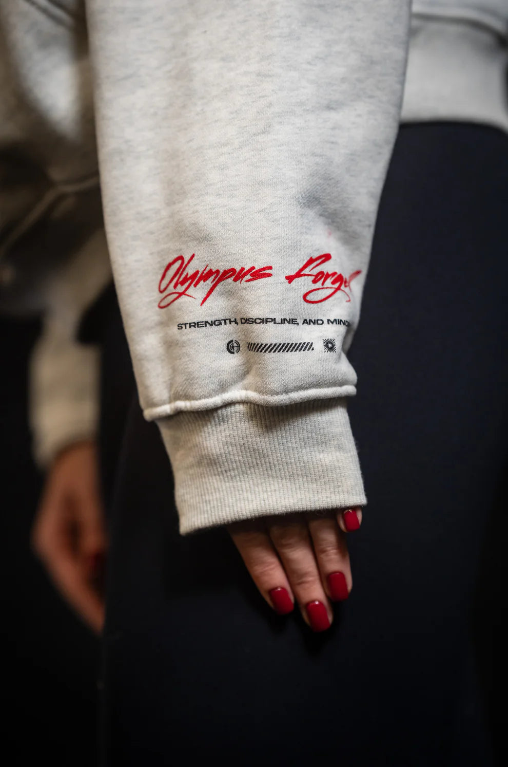 BARBELL REBELS - Hoodie Oversized "OLYMPUS" Marble Grey