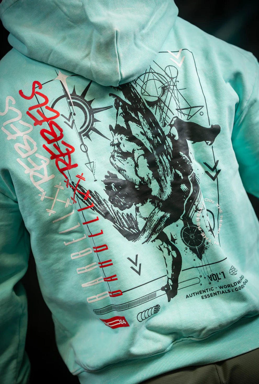 BARBELL REBELS - Hoodie Oversized "ACID" Green