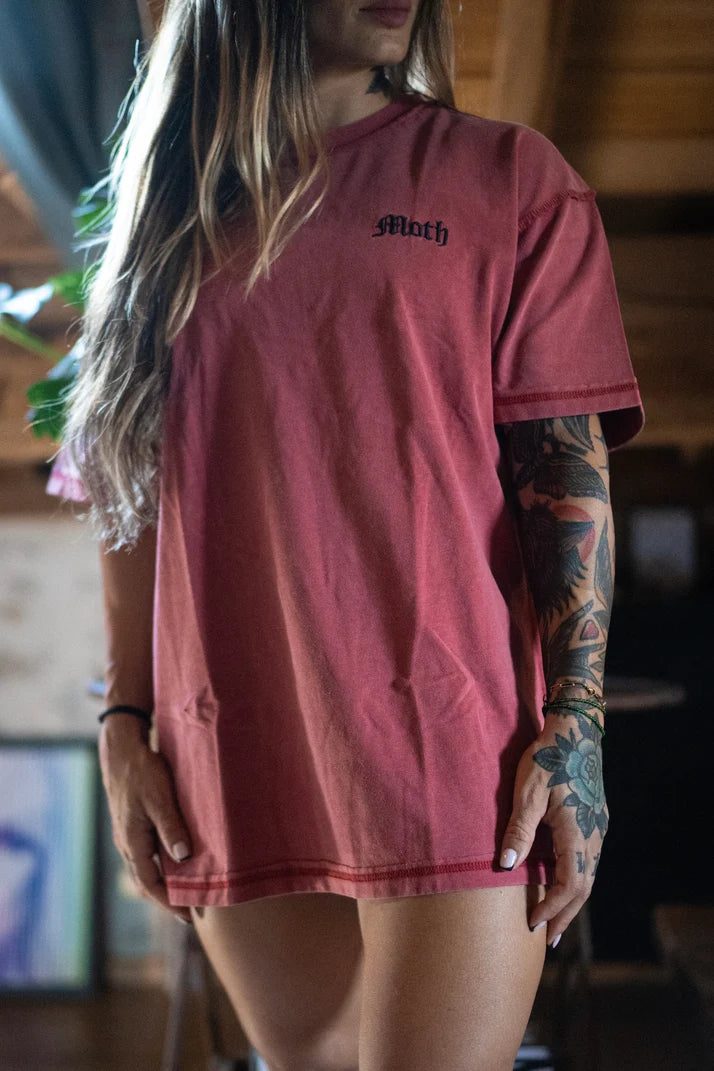 PWRD BY COFFEE - T-shirt Oversize THORN Bordeaux