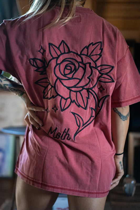 PWRD BY COFFEE - T-shirt Oversize THORN Bordeaux