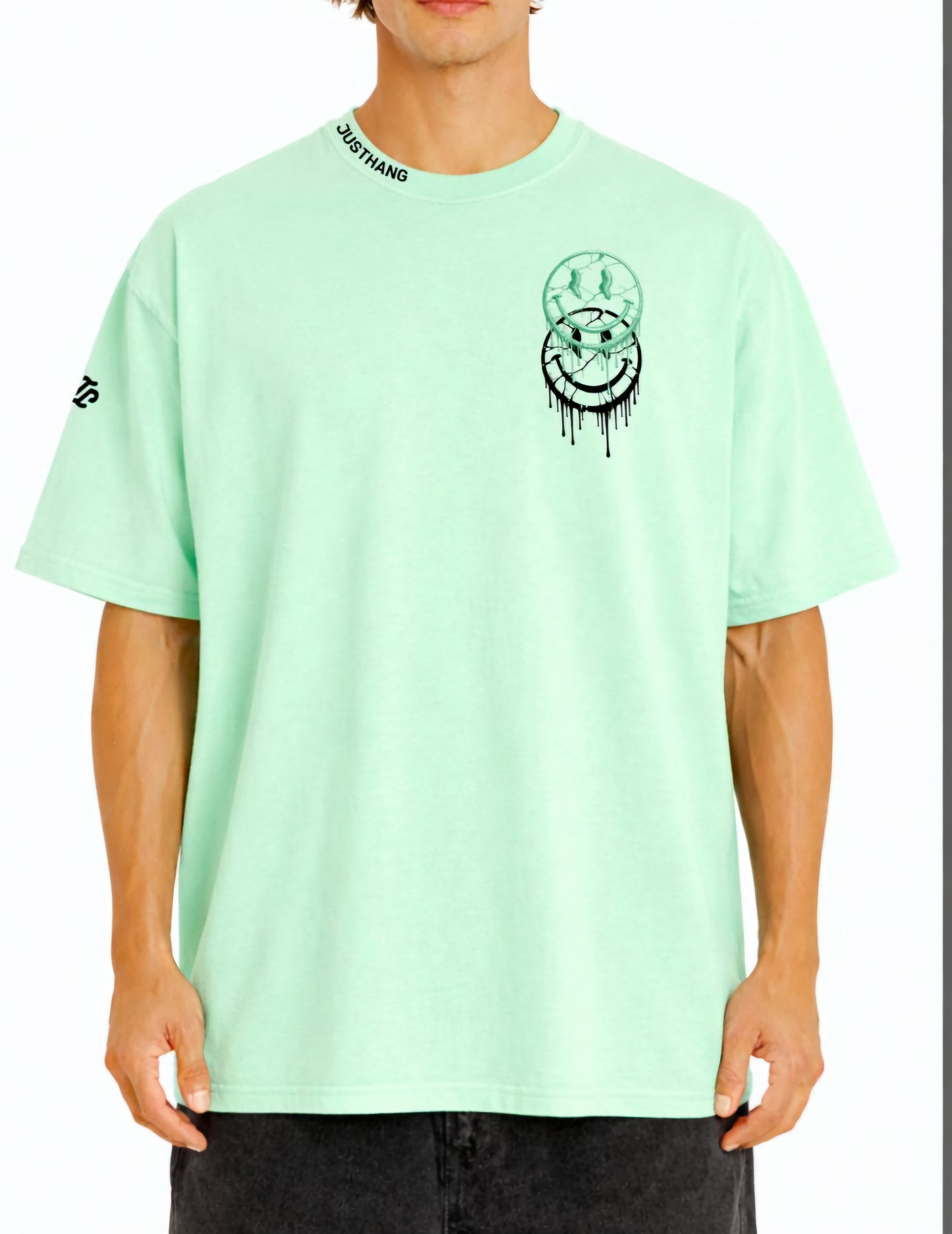 JUST HANG - T-shirt Oversized Unisexe "Stay Positive"